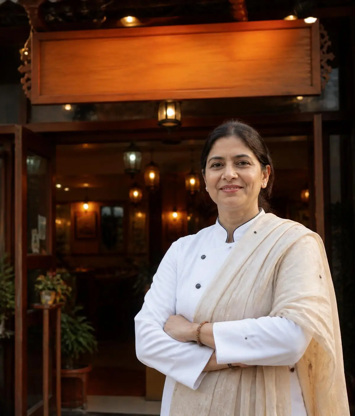 Indian woman chef and restaurant owner