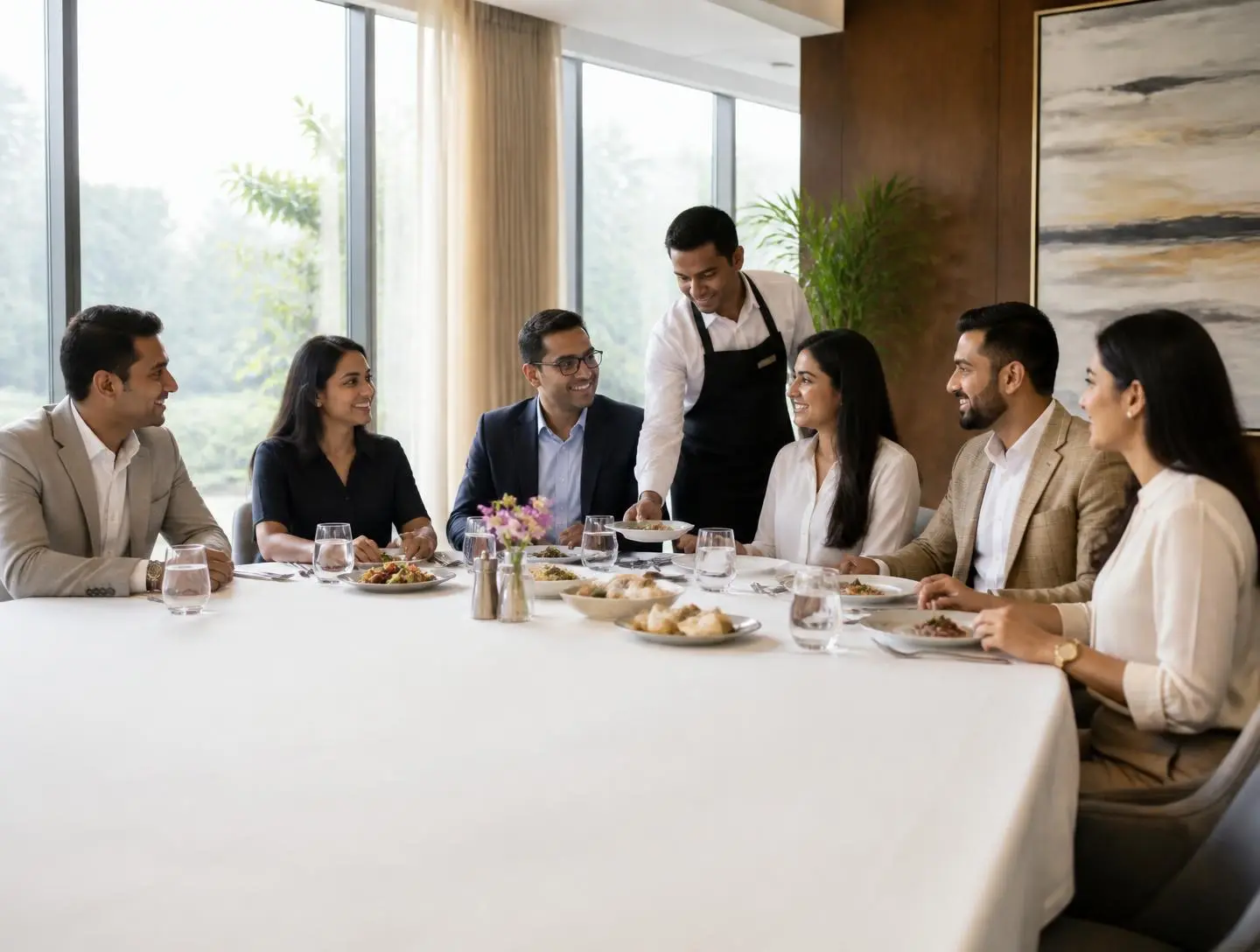 Corporate celebration at a restaurant