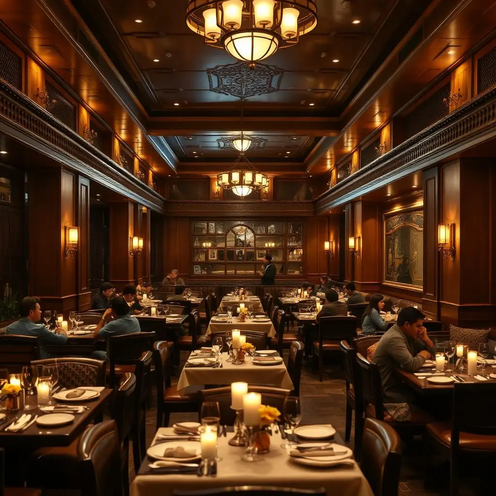 Hotel Shreyas dining hall in Pune with warm wooden interiors and families celebrating