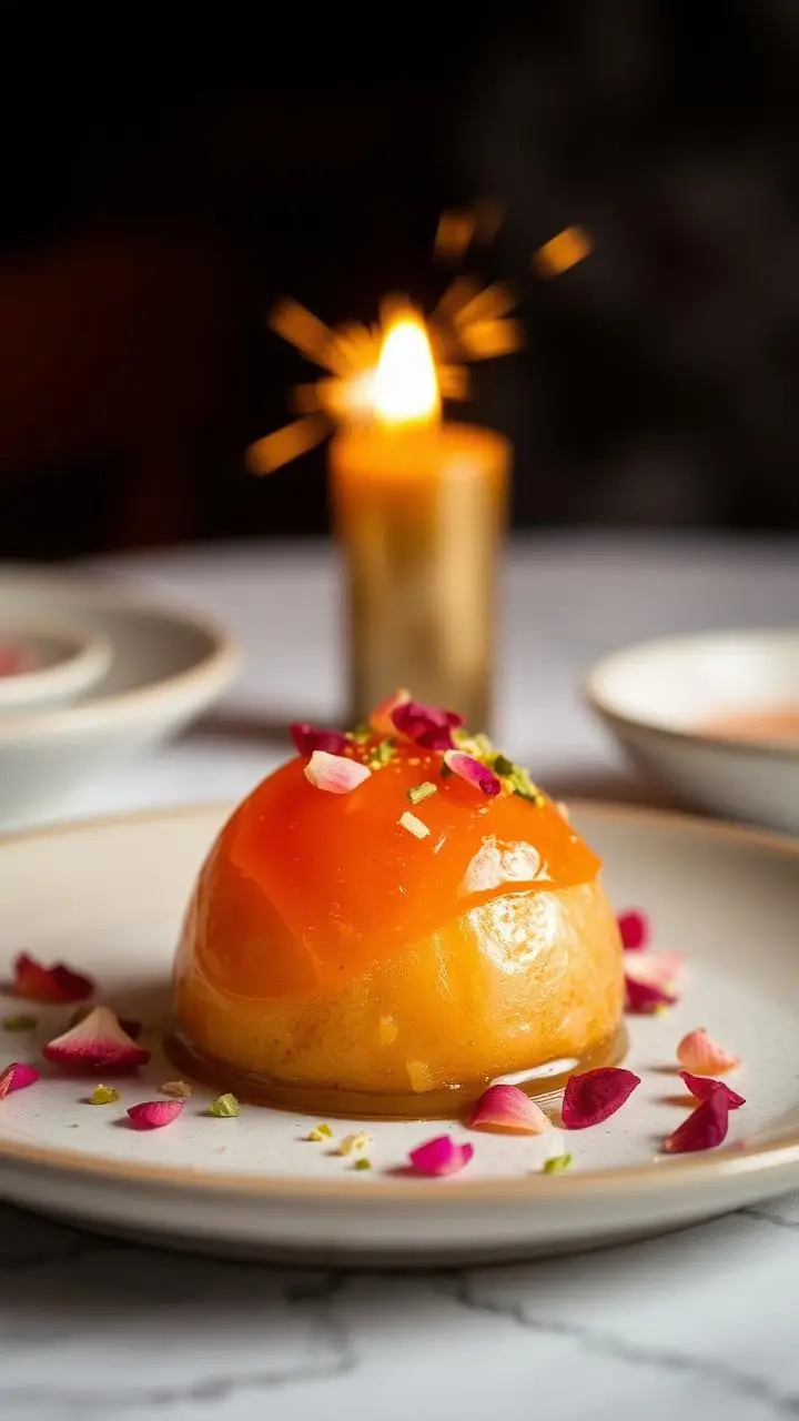 Gulab jamun with pista at Saffron House - Indiranagar