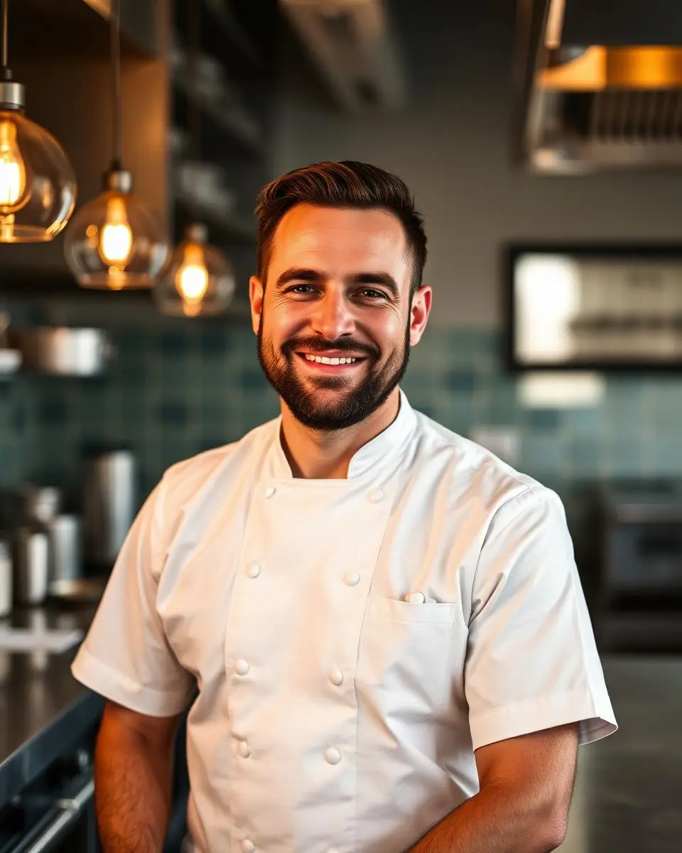 Portrait of Marcus Bell, Chef-Owner at Ember & Oak in East Austin, Austin