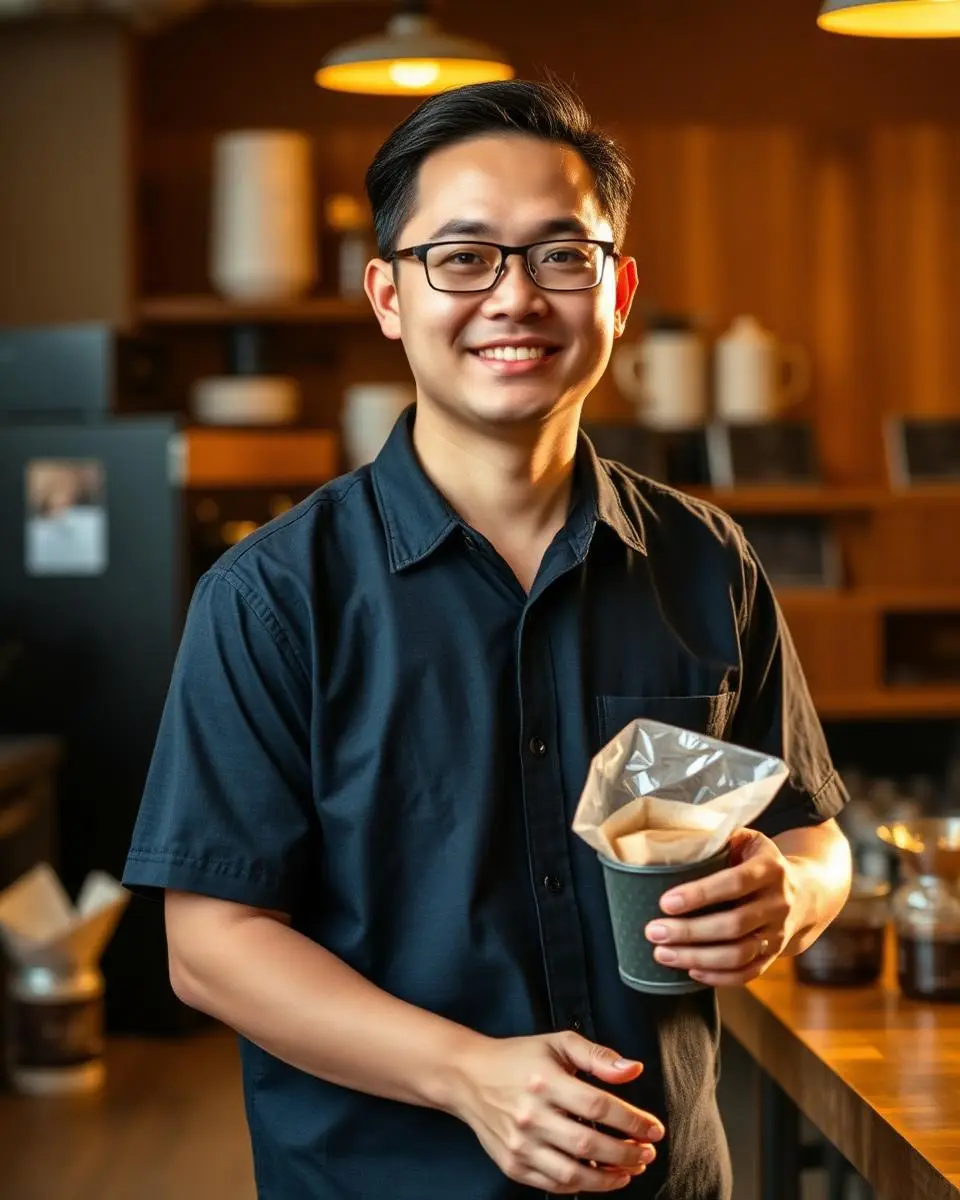 Portrait of Daniel Cho, Co-founder at Ember Coffee Roasters in Ballard, Seattle